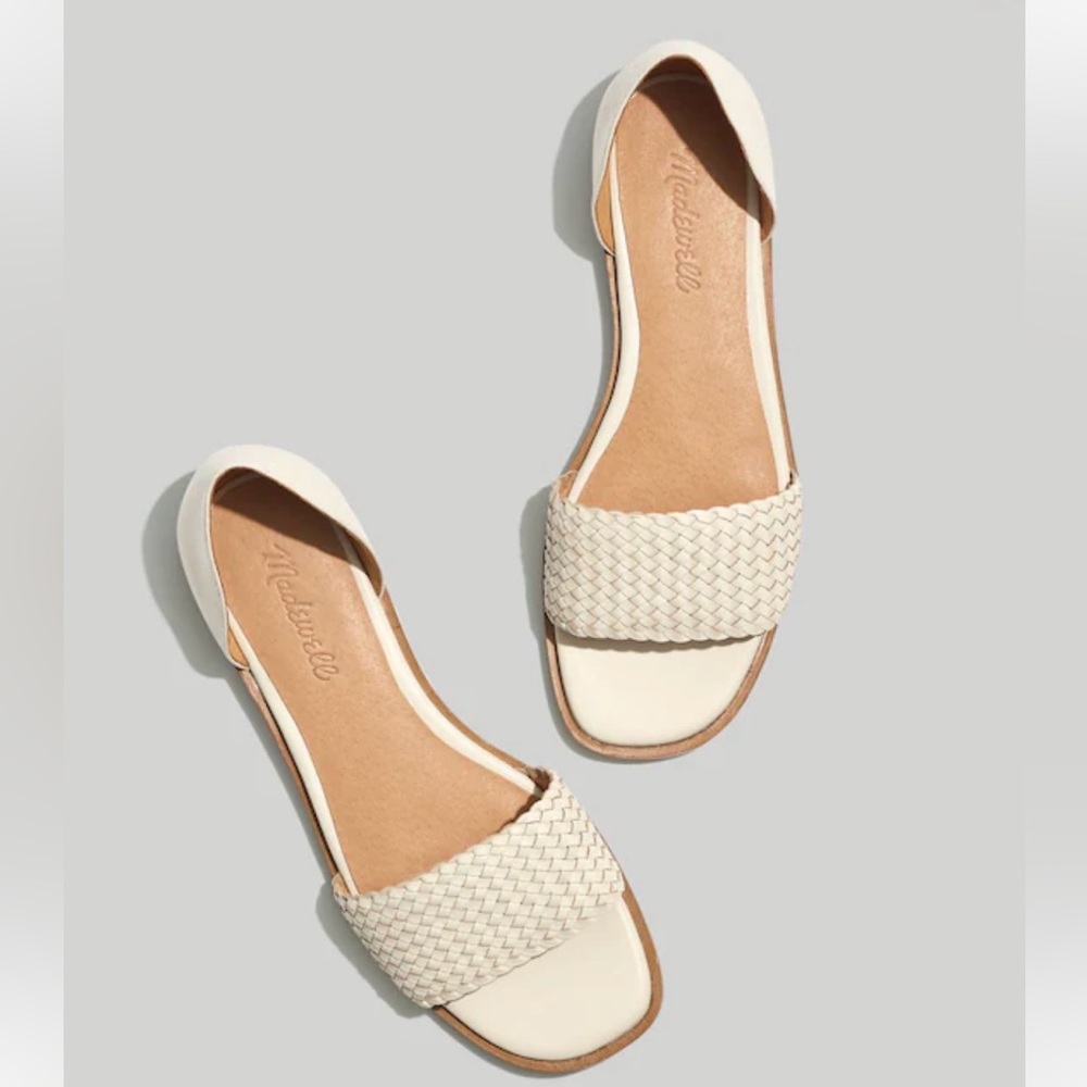 Madewell Nelda d'Orsay Flat Woven Beige 10 New without Box